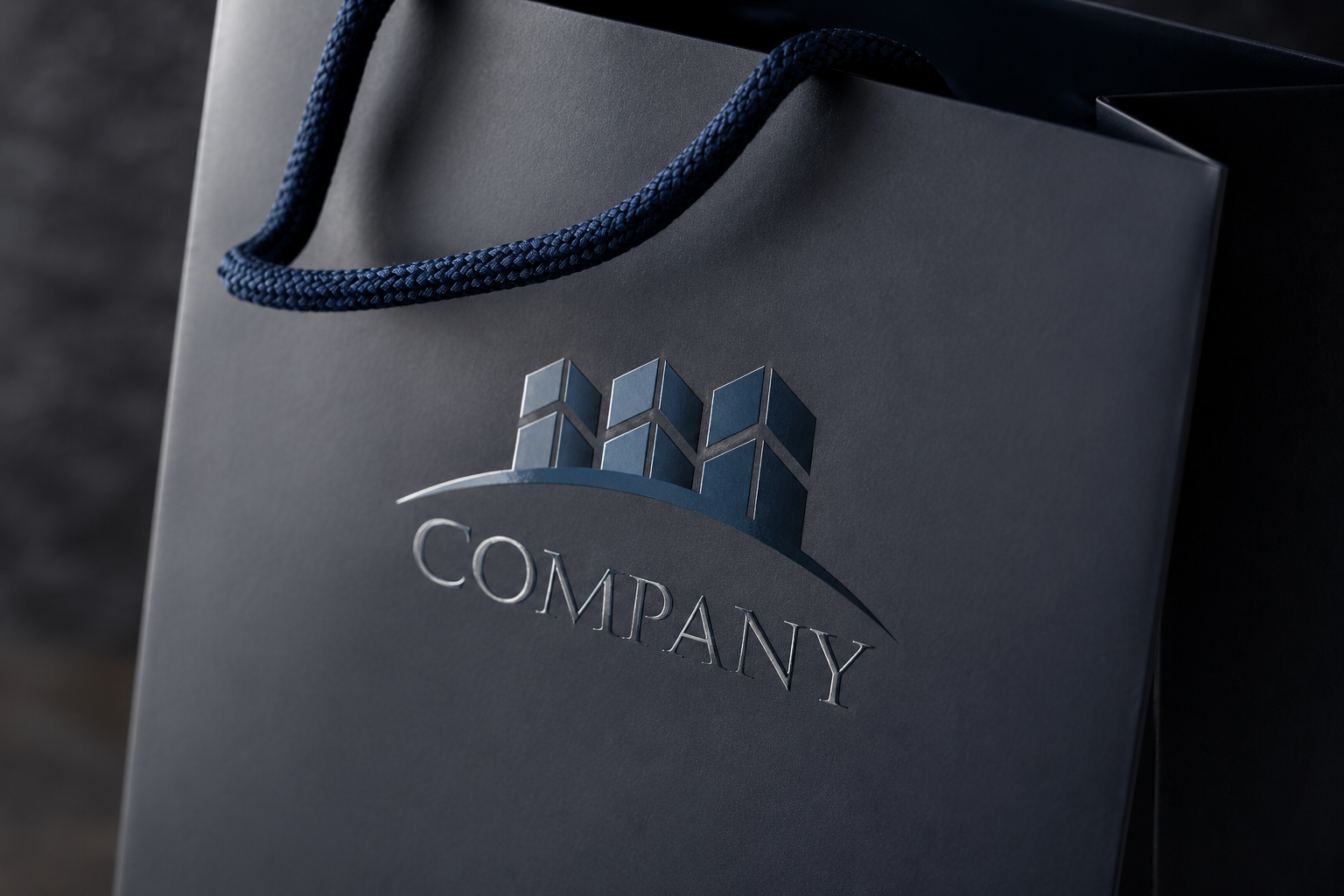 Soft-touch laminated bag with foil logo detail